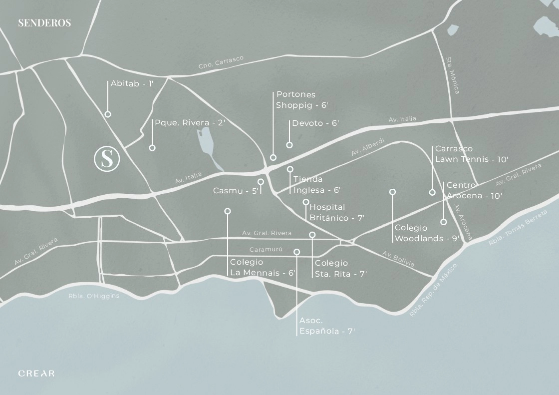 Ubicación Senderos Housing – Malvín, Montevideo